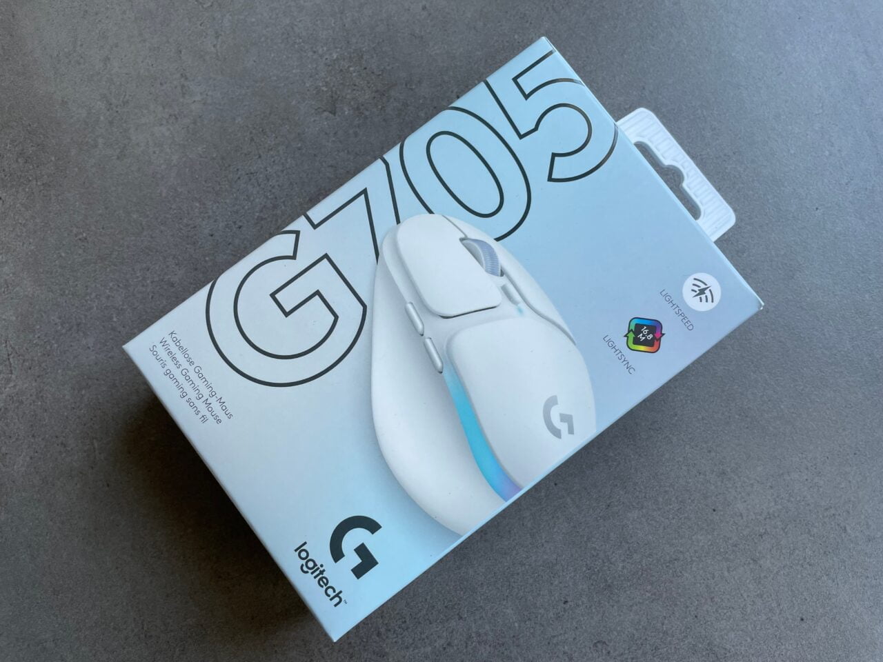 The packaging itself is small of G705 Wireless Mouse