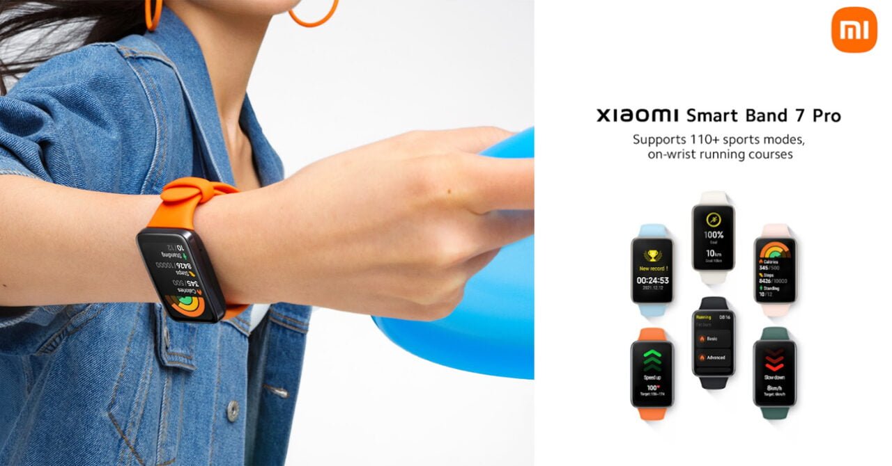 Opaska Xiaomi Smart Band 7 Pro na grafice promocyjnej