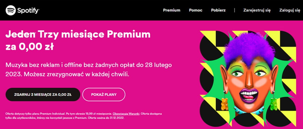 Promocja na Spotify Premium za darmo na 3 miesiące dla nowych użytkowników