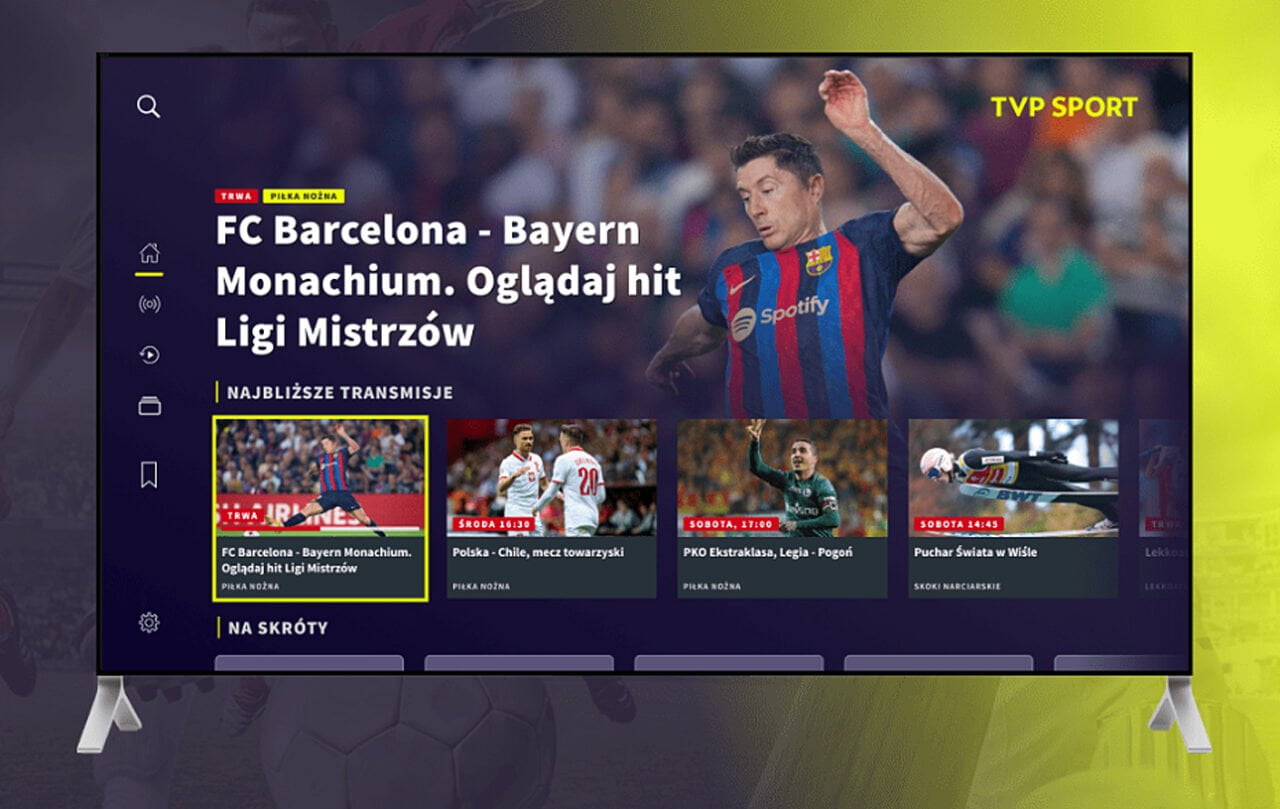 aplikacja TVP Sport na telewizorze