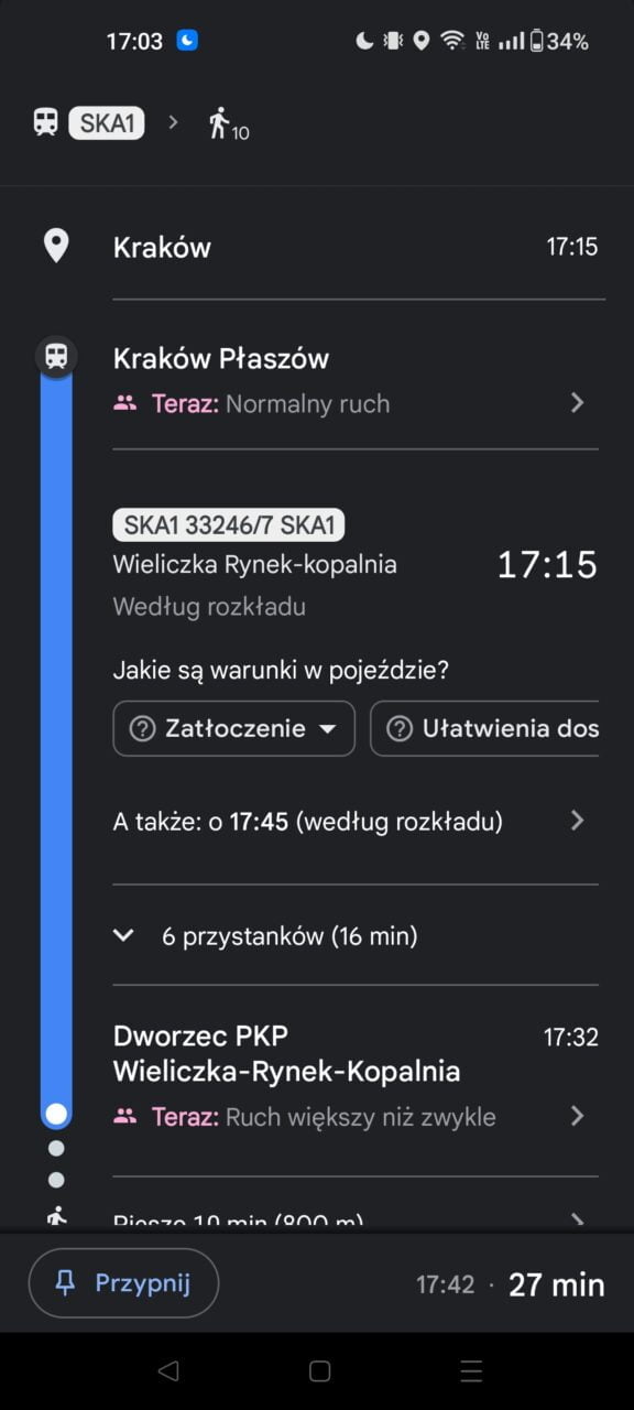 Google Maps rozklad jazdy Fot Android com pl Bartosz Szczygielski