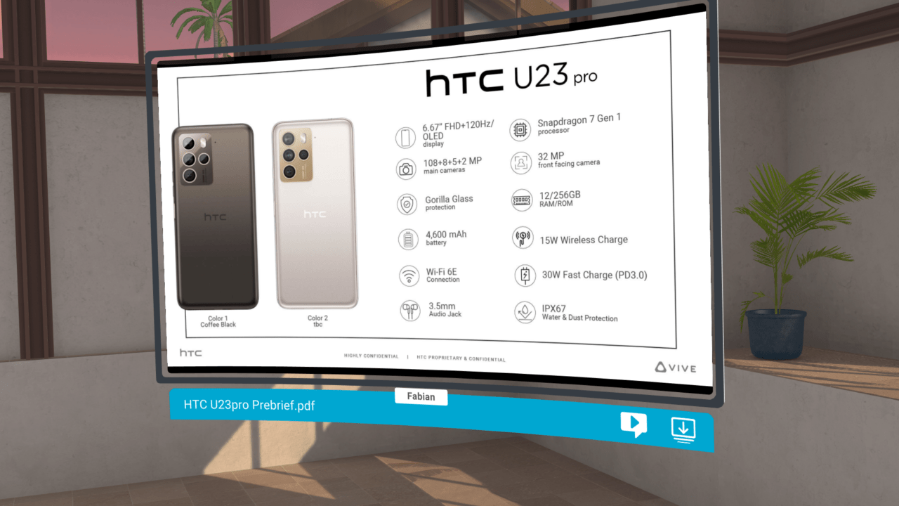Especificação do HTC U23 Pro