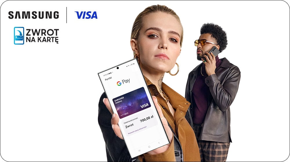 Odbierz 700 zł zwrotu na karcie Visa kupując telefon Samsung z serii Galaxy S23
