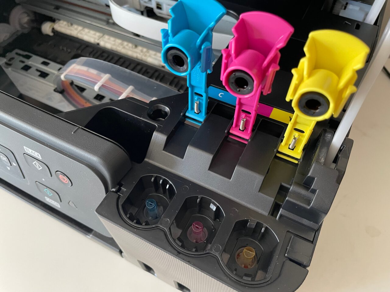 cartuchos coloridos abertos para impressora canon g3470