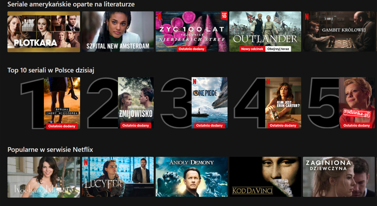 Netflix Top seriale Fot screen z Netflix
