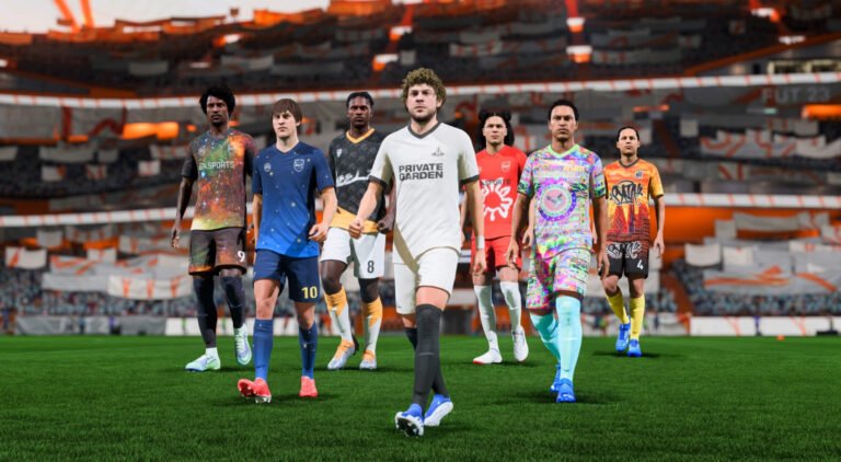 Piłkarze na murawie w grze EA Sports FC 24