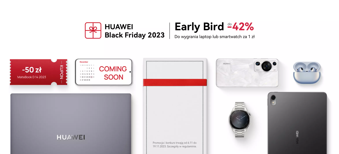 Une capture d'écran du site Web de Huawei informant des promotions à venir