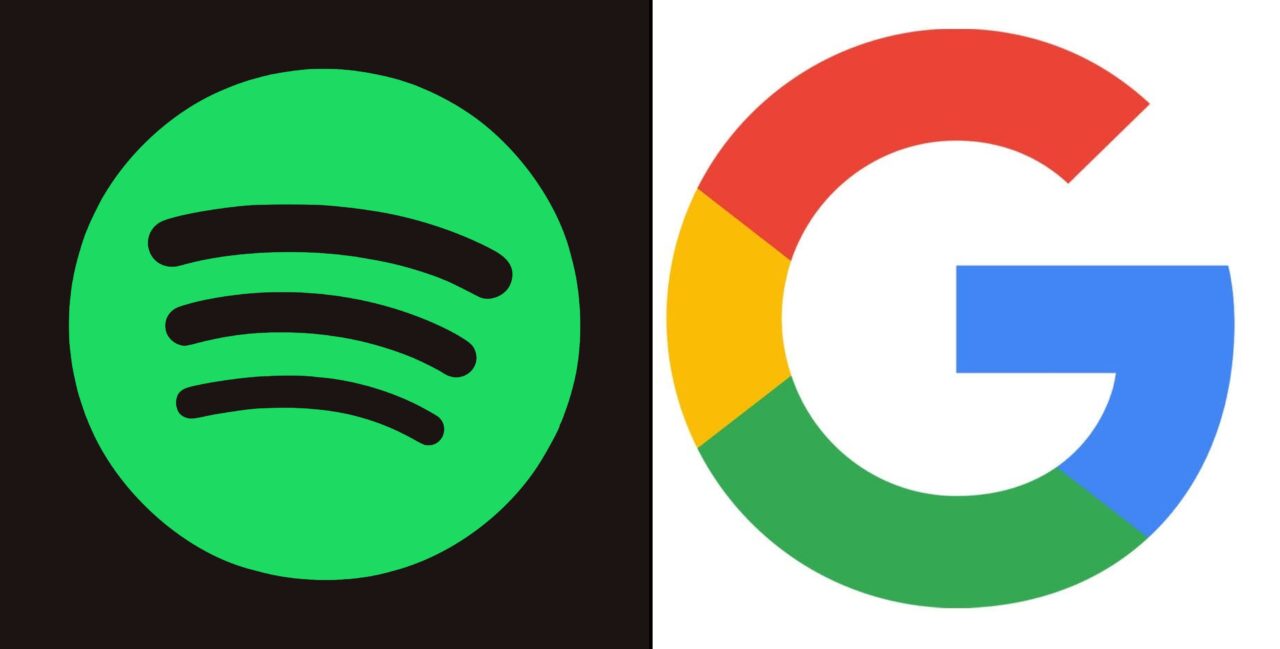 Logotypy Spotify oraz Google