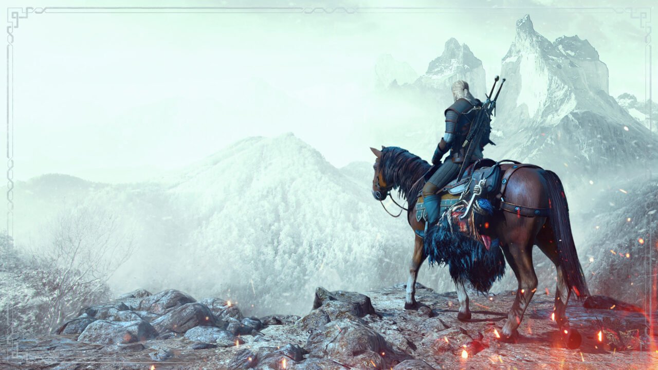 Geralt na Płotce - grafika z gry Wiedźmin 3 Dziki Gon