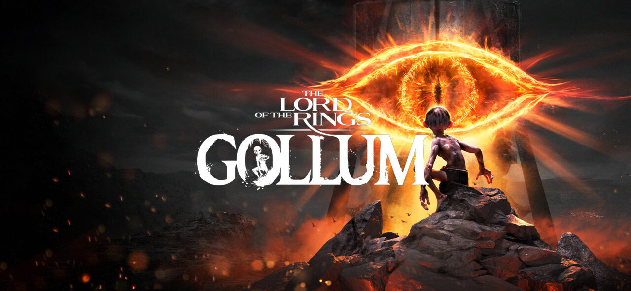 Grafika do tekstu Najgorsze gry 2023 roku – lider rankingu nie jest zaskoczeniem. Plakat gry The Lord of the Rings: Gollum z postacią Golluma patrzącą na jasny, płonący pierścień na tle zrujnowanej, wulkanicznej scenerii. 