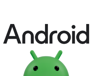 Grafika przedstawiająca logo systemu operacyjnego Android 14, z zielonym robotem i napisem "Android" nad nim.