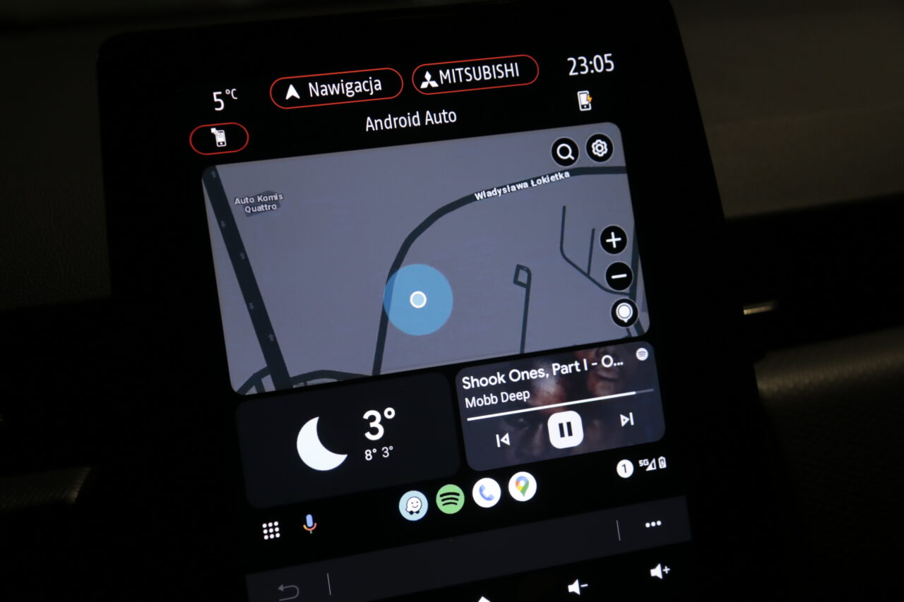 Android Auto i Apple CarPlay w testowanym Mitsubishi Colt VII