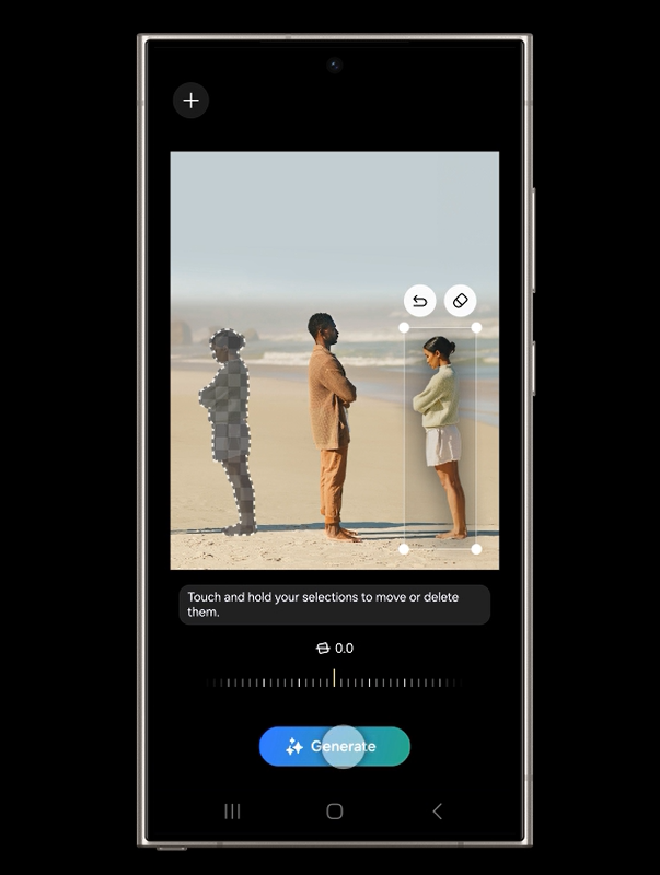 Edytowanie zdjęcia za pomocą Galaxy AI na ekranie smartfonu Samsunga
