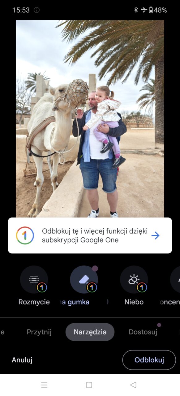 Recenzja OnePlus 12. Edycja zdjęć. Google One