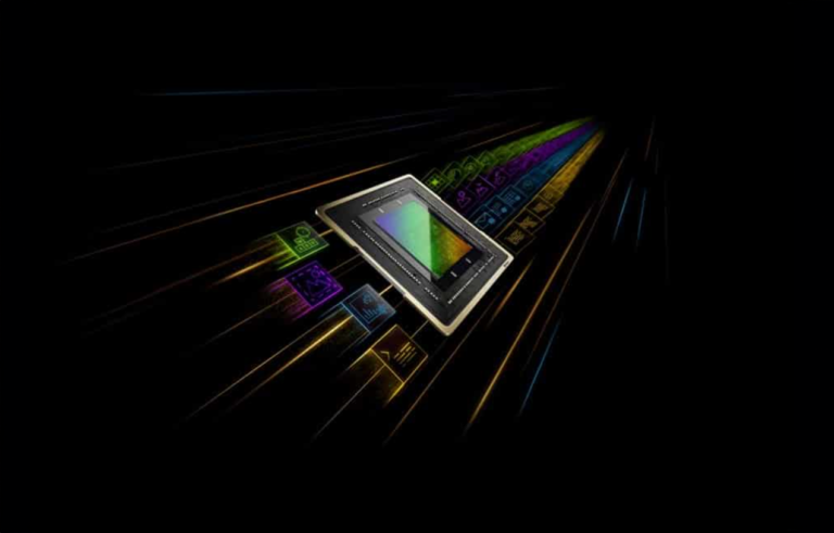 Tablet z włączonym ekranem wyświetlającym interfejs użytkownika, umieszczony na tle z grafiką przypominającą prędkość i cyfrowe efekty świetlne.