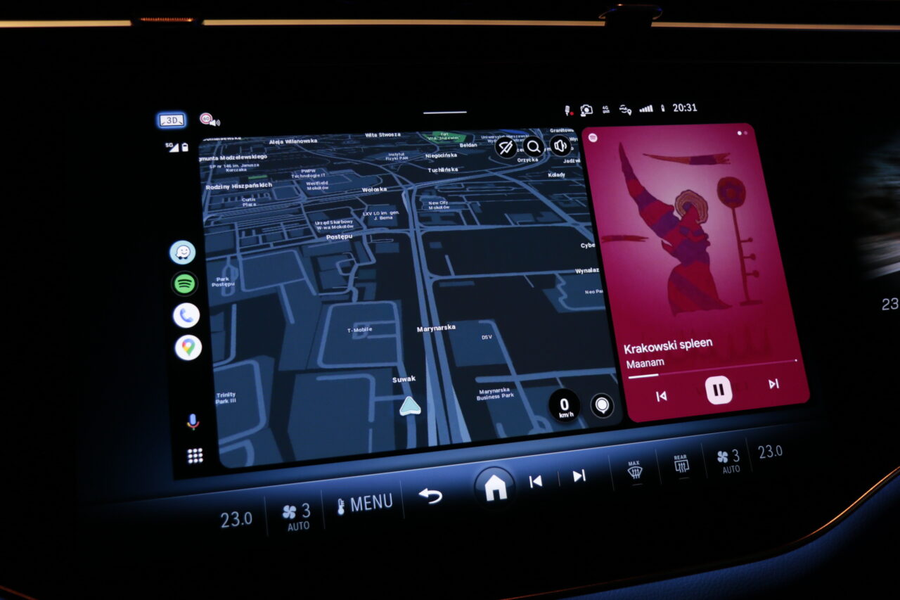 Obraz Android Auto w testowanym Mercedesie klasy E