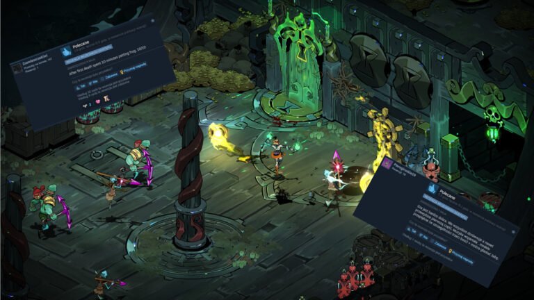 Scena z gry komputerowej przedstawiająca postacie walczące w mrocznej podziemnej arenie, z zielonym, świecącym artefaktem w tle.