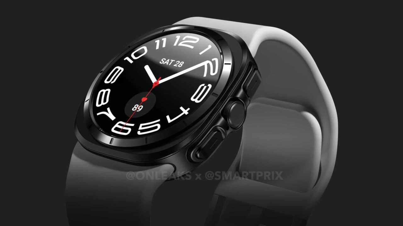 Smartwatch Samsung Galaxy Watch7 Ultra z okrągłym wyświetlaczem, biały pasek z Wear OS 5
