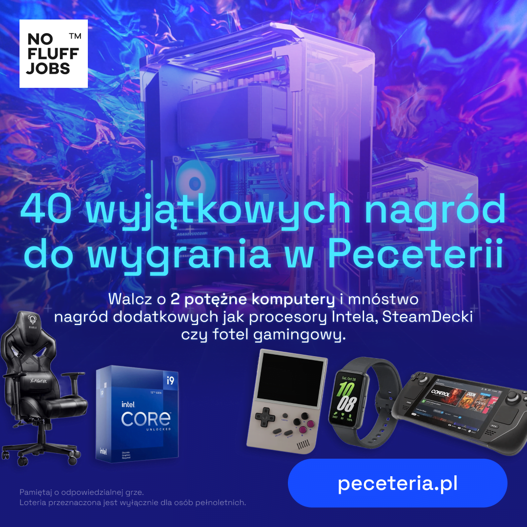 40 wyjątkowych nagród do wygrania w Peceterii. Walcz o 2 potężne komputery i mnóstwo nagród dodatkowych jak procesory Intela, SteamDecki czy fotel gamingowy. peceteria.pl