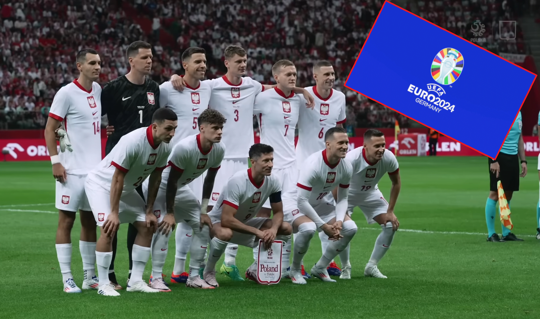 Drużyna piłkarska Polski pozująca do zdjęcia przed meczem Euro 2024 w Niemczech.