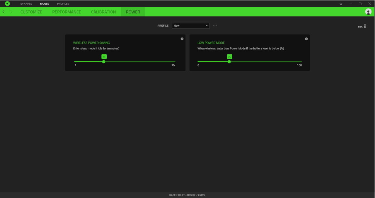 Razer Synapse i opcje oszczędzania energii w Razer DeathAdder V3 Pro