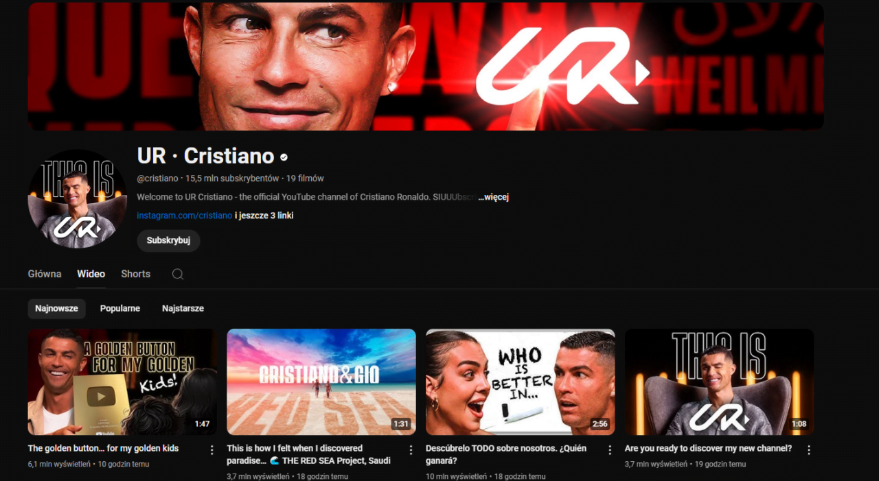 Cristiano Ronaldo na YouTube