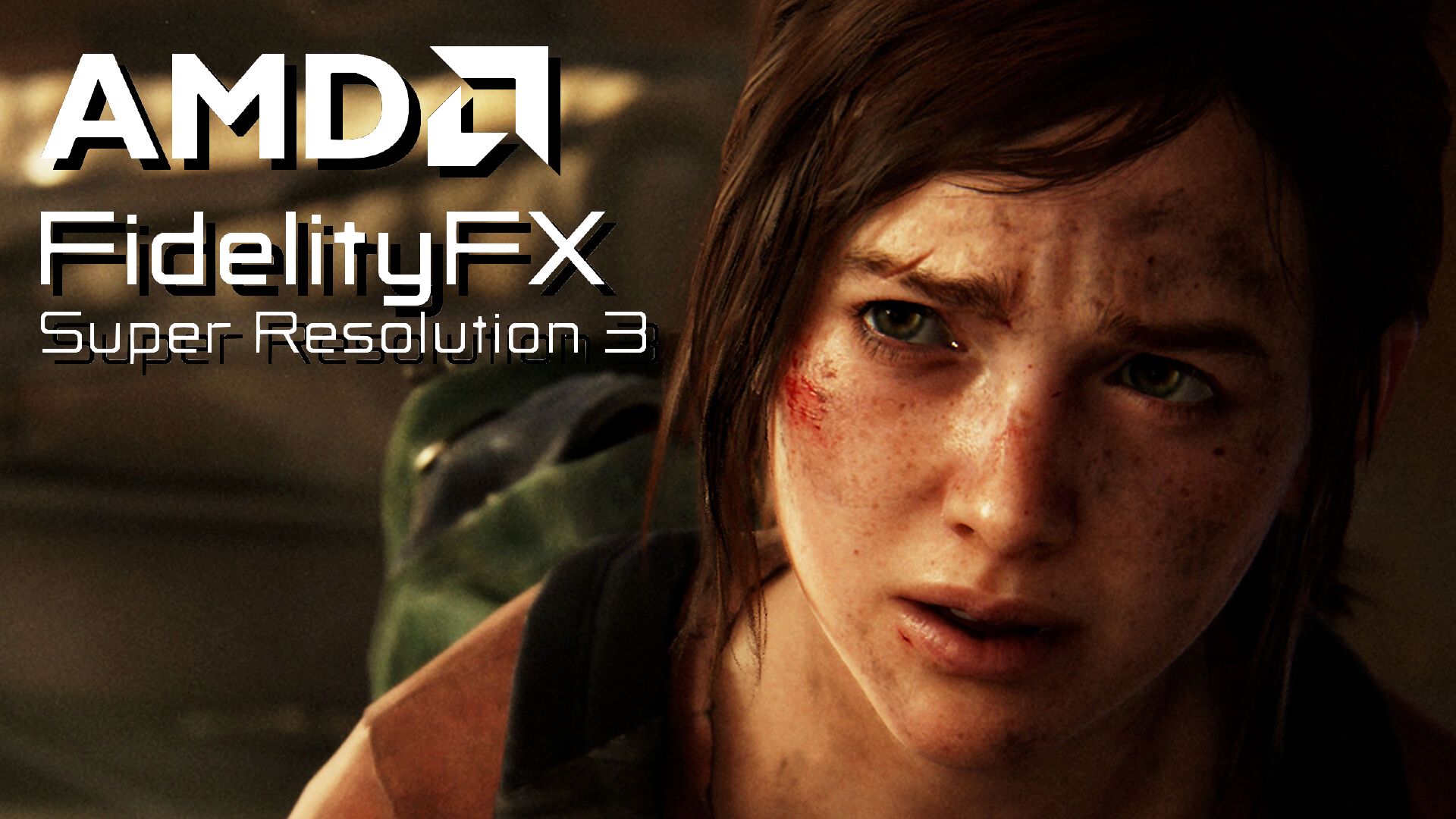 AMD FidelityFX Super Resolution 3, twarz młodej dziewczyny z gry komputerowej The Last of Us