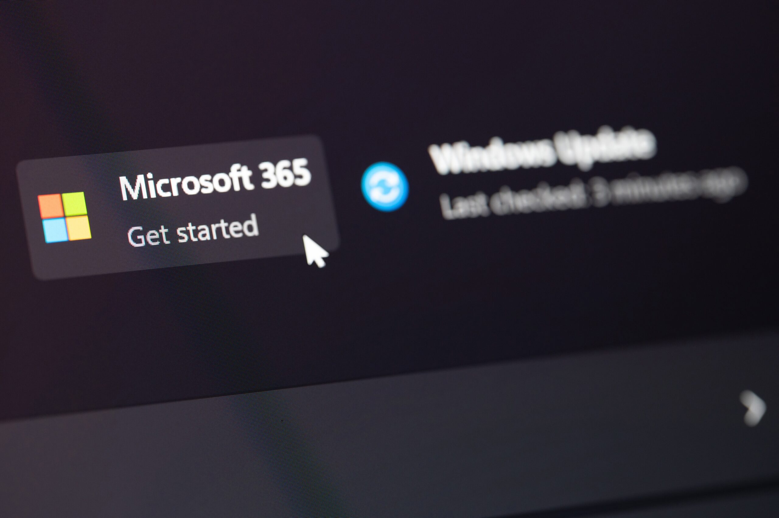 Aplikacja Microsoft 365 z przyciskiem "Get started".