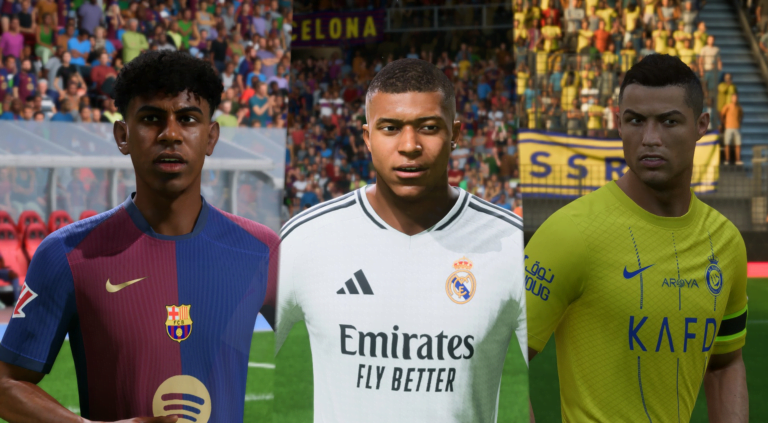 Zrzut ekranu z gry EA Sports FC 25 - Yamal, Mbappe i Ronaldo