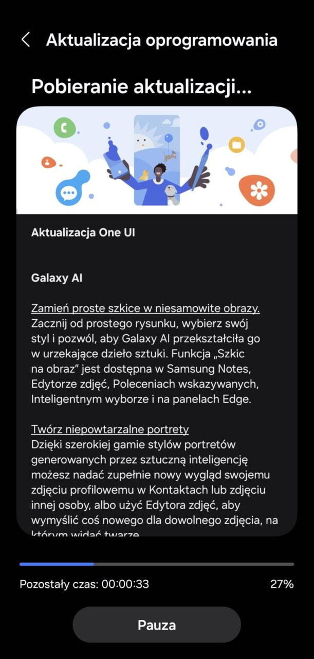 aktualizacja one ui 6.1.1 na galaxy s24 ultra