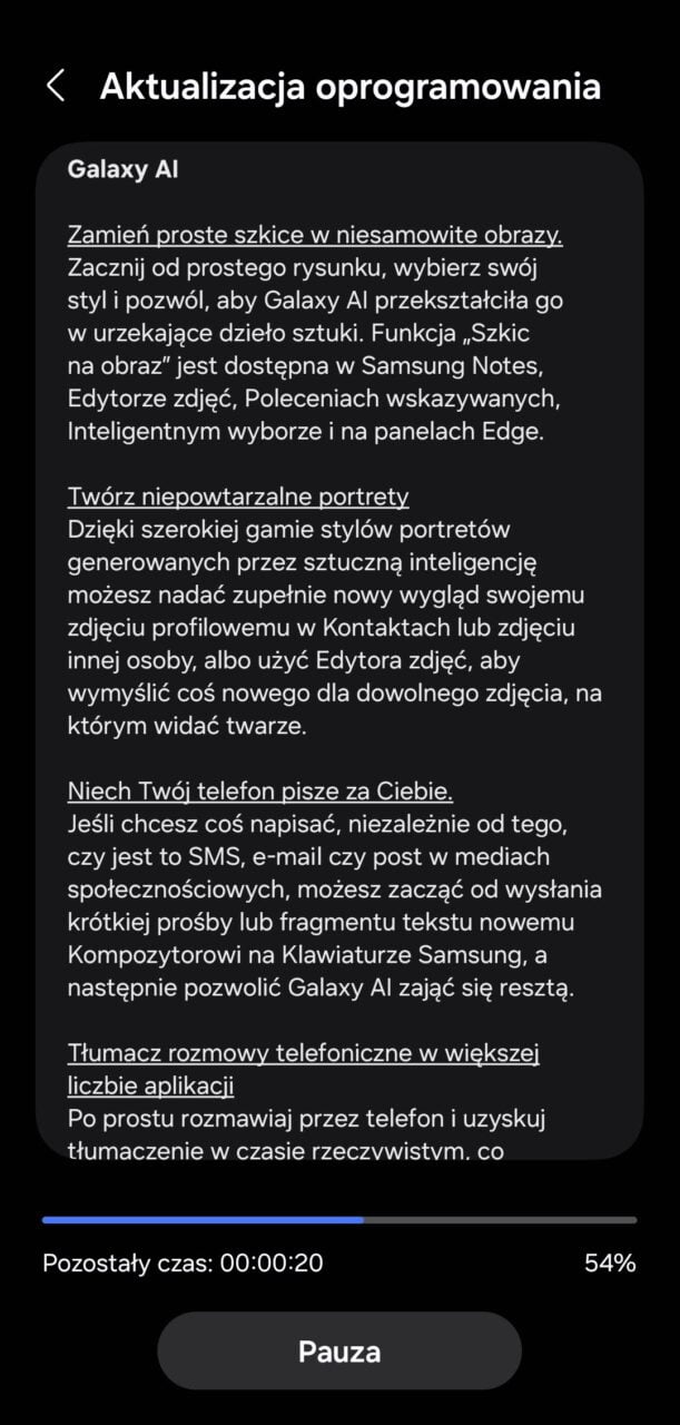 aktualizacja one ui 6.1.1 na galaxy s24 ultra