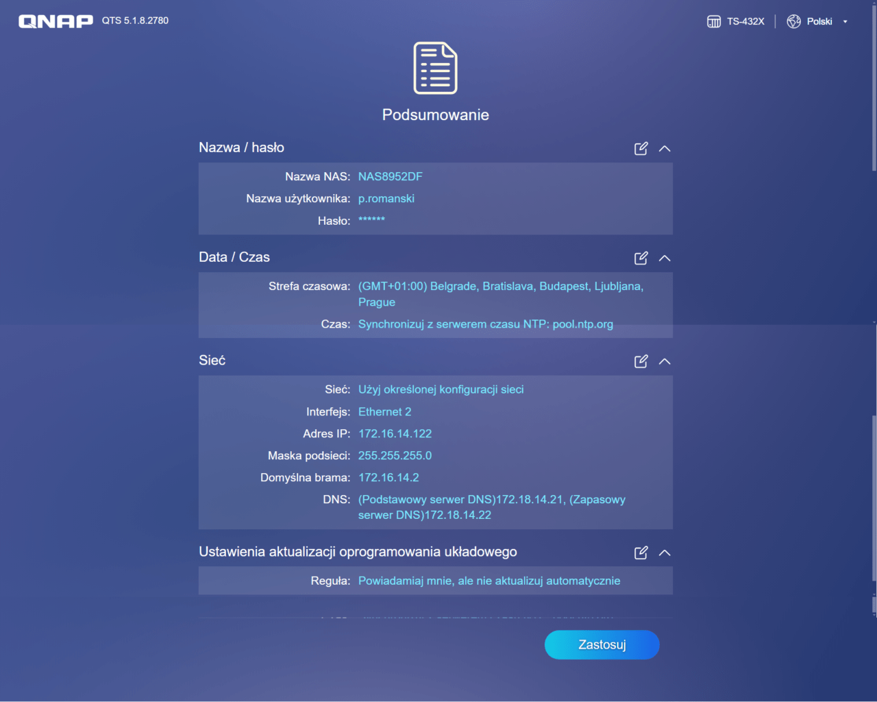 QNAP TS-432X QTS