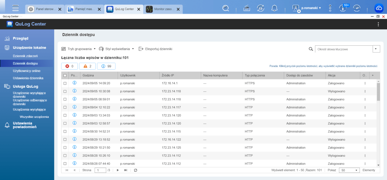 QNAP TS-432X monitorowanie