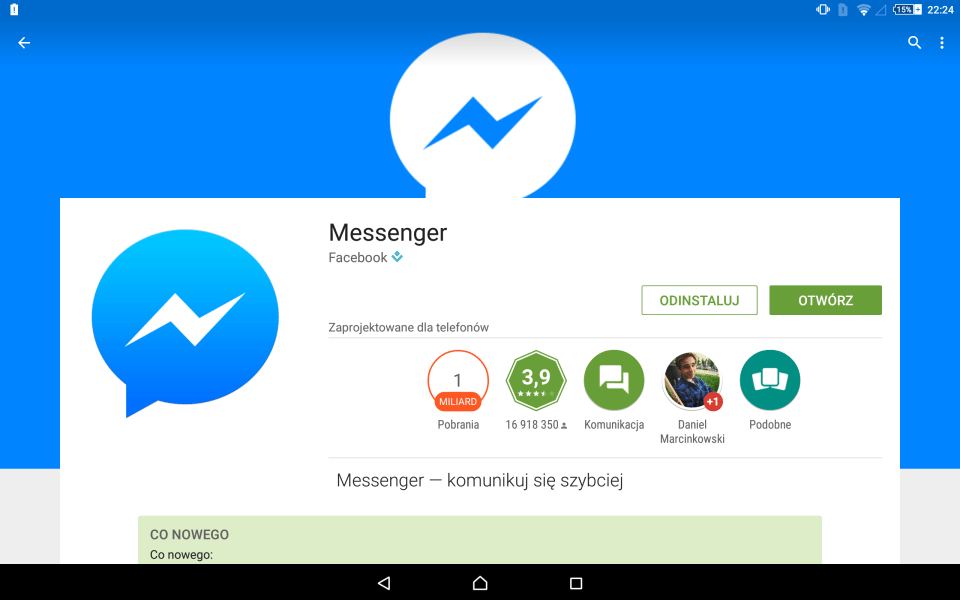 facebook messenger miliard google play