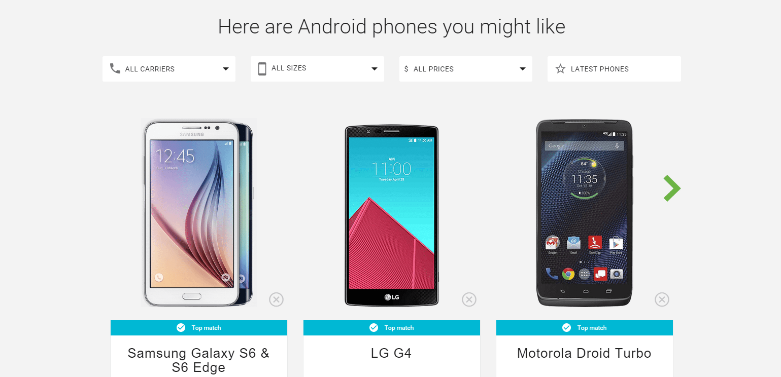 google wybiera telefon smartfon wybór jaki ktory