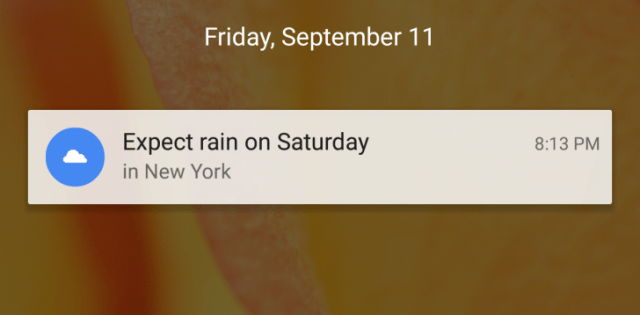 google aktualizacja powiadomienia deszcz trasa
