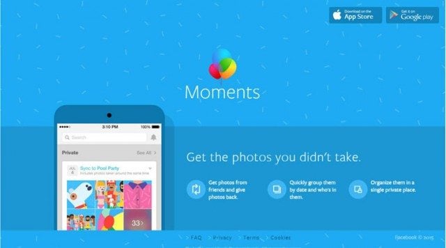 facebook moments aplikacja program zdjecia