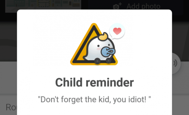 waze child reminder beta aktualizacja dziecko w samochodzie
