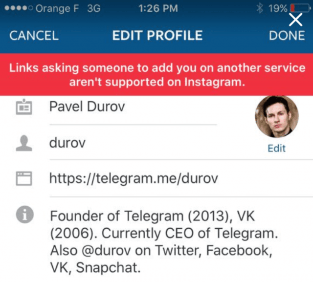Try-to-add-a-link-to-Telegram-or-Snapchat-on-your-Instagram-profile-and-this-is-what-you-will-see